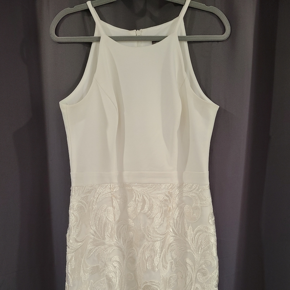 Vince Camuto lace cocktail dress with sequin skirt